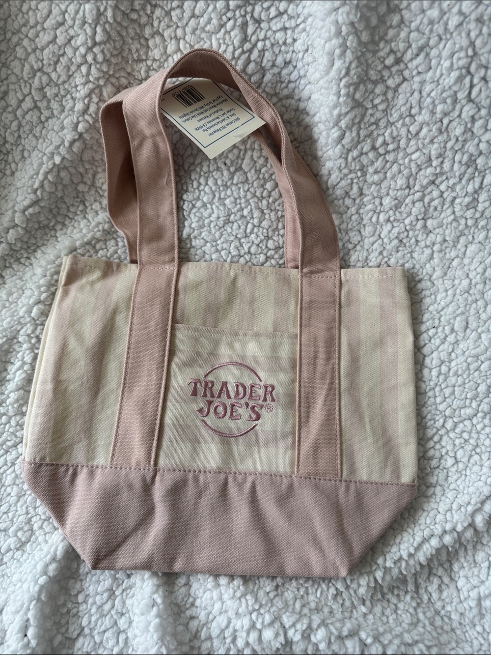 Striped Mini Tote Bag - Pink - Picture 3 of 3